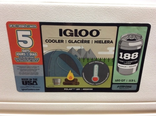 Igloo Polar Cooler (120-Quart, White). Appears New - Lot 606