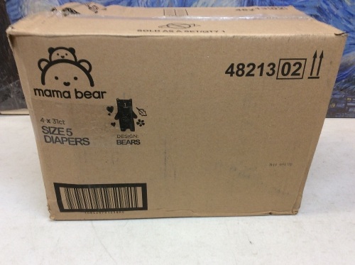 Mama Bear Size 5 Diapers. 4 Packs of 31 Diapers. Appear New - Lot 625