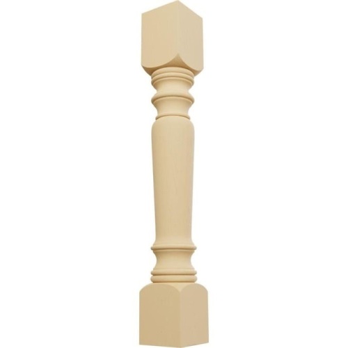 Legacy Tapered Cabinet Column 5-in x 2.96-ft Unfinished Fluted Square Column. Dimensions: 5-in W x 5-in D x 35-1/2-in H (top block: 6-in , bottom block: 7-in ). - Lot 644