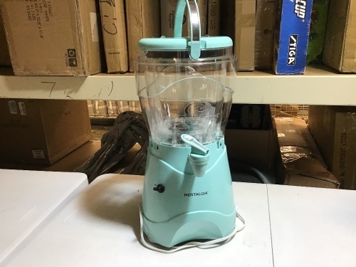 Nostalgia 1-Gallon Margarita and Slush Machine, Aqua. Appears New - Lot 702