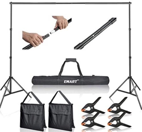 Emart Photo Video Studio 10Ft Adjustable Background Stand Backdrop Support System Kit with Carry Bag. Appears New - Lot 710