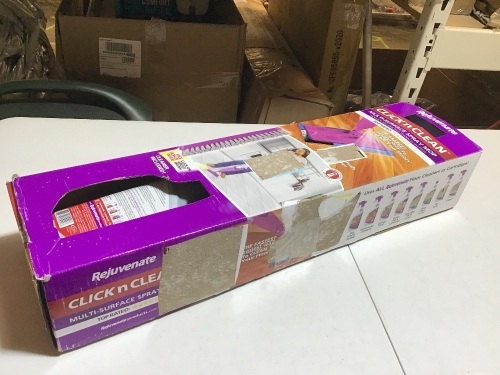 Rejuvenate Click N Clean Single Nozzle 32-fl oz Spray Mop & 32-fl oz Fresh Scent No-Bucket Floor Cleaner (Safe for all floor types). Appears New - Lot 715
