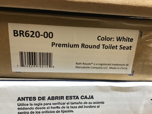 Lot of (6) Toilet Seats. Mixed Round & Elongated. (1) Kohler: w/ Nightlight , (1) Bath Royale & (4) Mayfair Brand.  - Lot 738B