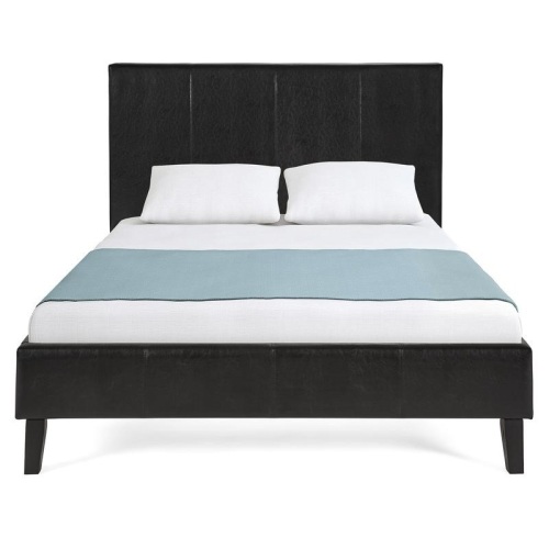 Modern Faux Leather Platform Bed Frame w/ Wooden Slats. Full Size. Appears New - Lot 838