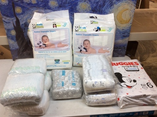 Lot of Various Types And Sizes Of Diapers.  - Lot 877