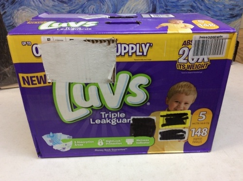 Luvs Triple Leakguard Size 5, 148 Count Diapers. Appears New. E-Commerce Return - Lot 898