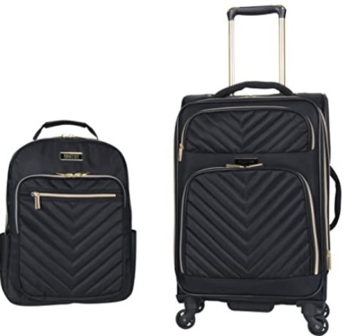 Kenneth Cole Reaction Women's Chelsea 2-Piece 20" Expandable 4-Wheel Carry-On Suitcase & Matching 15" Laptop Backpack, Black. Appears New - Lot 946