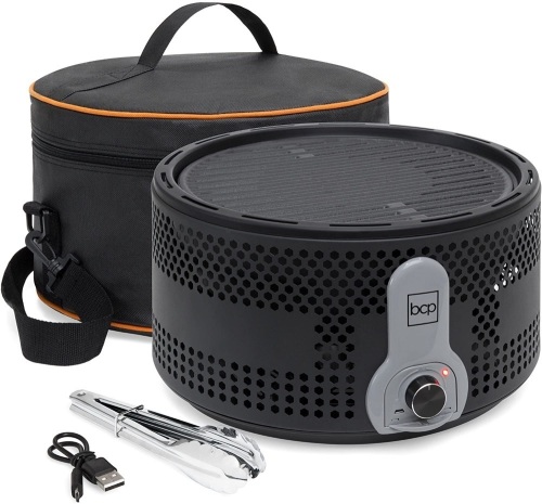 16in Portable Electric Tabletop Charcoal BBQ Grill for Indoor and Outdoor Cooking w/Travel Bag. Appears New - Lot 3003