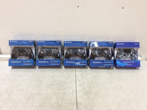 Lot of (5) Sony PlayStation DualShock 4 Wireless Controllers  - Lot 48