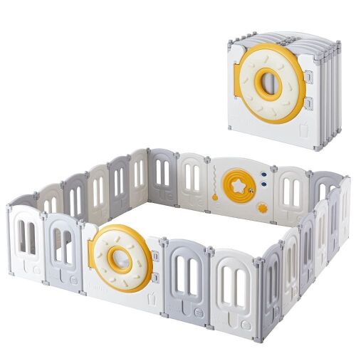 PAPABABE 18 Panel Donut Play Pen  - Lot 49