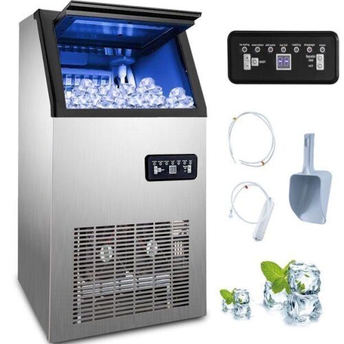 VEVOR 110V Commercial Ice Maker 120 lbs/24h with 29 lbs Storage 5 x 9 Cubes  - Lot 66