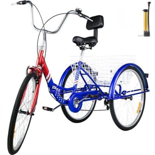 VEVOR Foldable Tricycle 7-Speed with Basket 26" Wheels - Lot 77