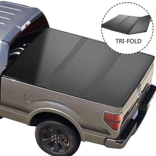 VEVOR Tri-Fold Hard Truck Bed Tonneau Cover with LED Lights for 6ft Truck Bed Dodge Ram 1500 2500 2009-2021 - Lot 86