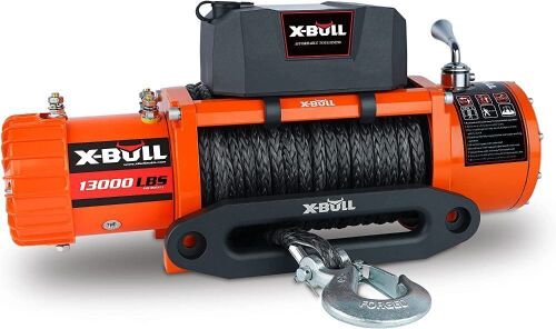 X-BULL 12V Synthetic Rope Winch-13000 lb. Load Capacity  - Lot 96