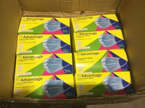 Case of Advantage Disposable Face Masks, 50ct Boxes - Lot 130