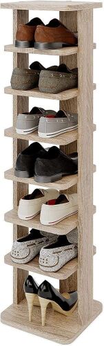 Modeazy 7 Tiers Multi Function Wooden Shoe Rack, 11” x 10.5” x 42.5" - Lot 171