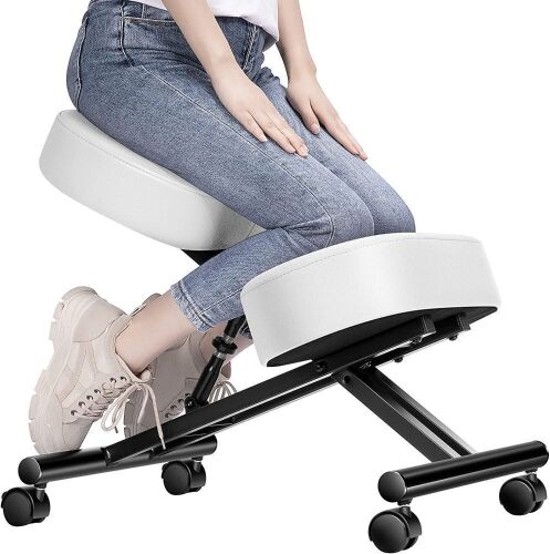 VIVOHOME Ergonomic Kneeling Chair Adjustable Stool with Thick Foam Cushions and Smooth Gliding Casters  - Lot 296