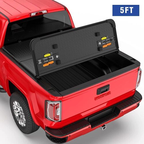 MOSTPLUS Tri-Fold Hard Truck Bed Tonneau Cover for 2015-2020 Chevy Colorado GMC Canyon Solid 5FT Bed - Lot 308