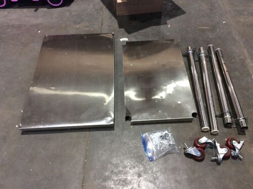 2 Tier Rolling Stainless Steel Table 24" x 36"  - Lot 339