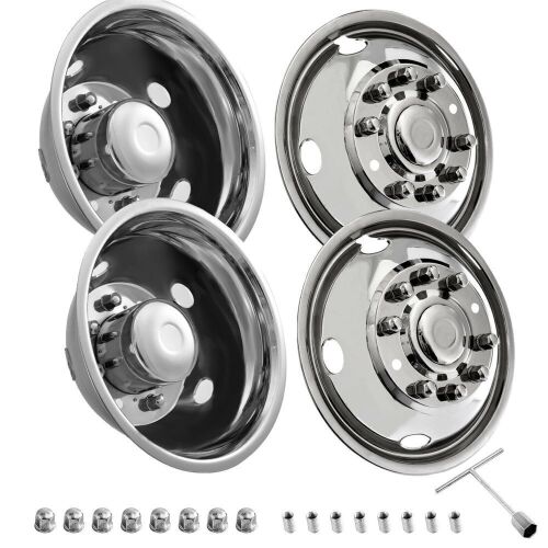 19.5" Wheel Simulators 4Pcs For FORD F450 / F550 03-04 8 Lugs Skins Liners Cover - Lot 374