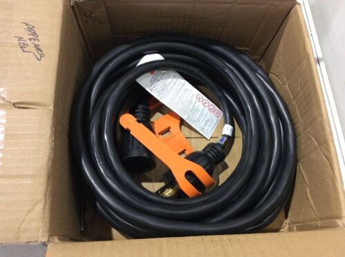 VEVOR 40ft 30 amp RV Generator Extension Cord 10/3 L5-30P To L5-30R Rubber Locking Connector 125V  - Lot 540