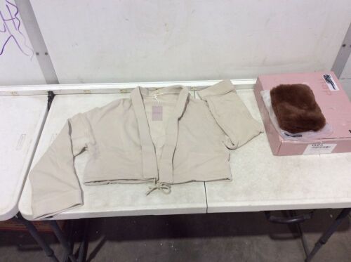 Nap Loungewear Crop Sweater, Small & Brown Fur Purse - Lot 599