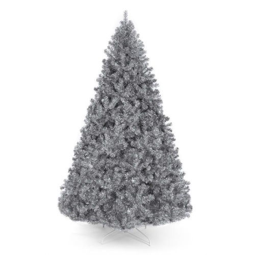 6' Silver Artificial Tinsel Christmas Tree w/ Foldable Stand  - Lot 619