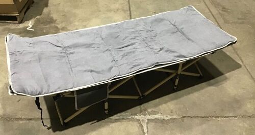 Folding Camping Cot with Cotton Pad & Storage Bag - Lot 809
