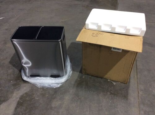 Stainless Steel Dual Compartment Step Trash Can  - Lot 810
