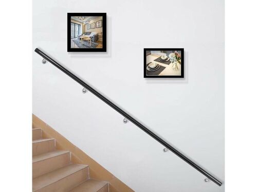 Aluminum Modern Handrail for Stairs 13ft Length Black - Lot 822