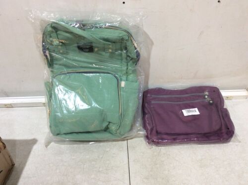 Teal Backpack & Purple Shoulder Bag  - Lot 909