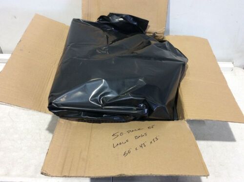 50 Pack of Large Black Trash Bags, 50" x 42" x 53"  - Lot 927