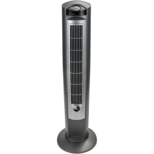 Lasko Wind Curve Tower Fan with Nighttime Setting, Gray/Silver - Lot 1153