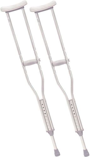 Drive Medical Tall Adult Walking Crutches with Underarm Pad & Handgrip, Underarm Height 53-61" - Lot 1159