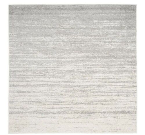 SAFAVIEH Adirondack Ivory/Silver 10 ft. x 10 ft. Solid Color Striped Square Area Rug - Lot 97JF