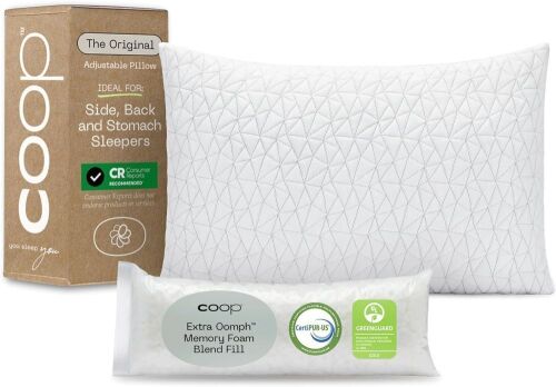  Coop Home Goods Original Adjustable Cross Cut Memory Foam Pillow, Queen Size, Medium Firm  - Lot 140