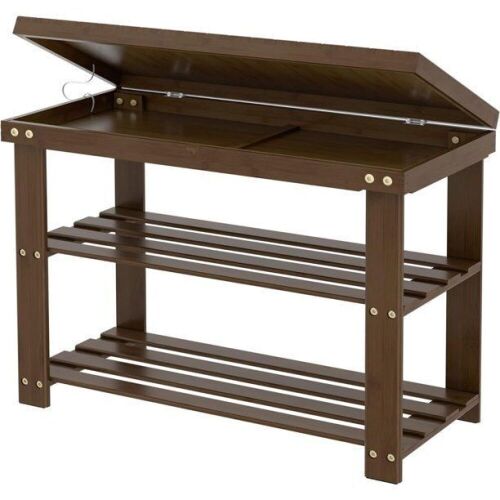 3-Tier Bamboo Shoe Rack Bench - Lot 141