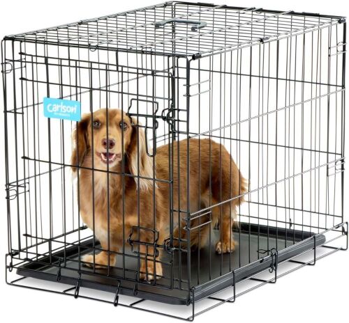 Carlson Pet Products Foldable Secure Single Door Metal Dog Crate, Small, 24.0"L x 18.0"W x 19.0"H - Lot 144