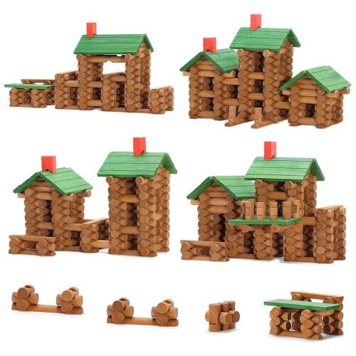 SainSmart Jr. 665 PCS Wooden Log Cabin Building Set - Lot 147