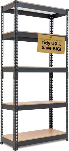  HOMEDANT 28"W x 12.3"D x 59.5"H 5-tier Boltless Metal Shelving Unit  - Lot 291