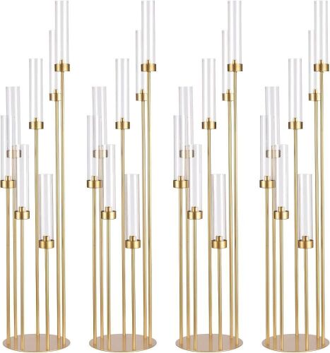 7 Arm Candlestick Holder Centerpieces, 4 Pack  - Lot 355