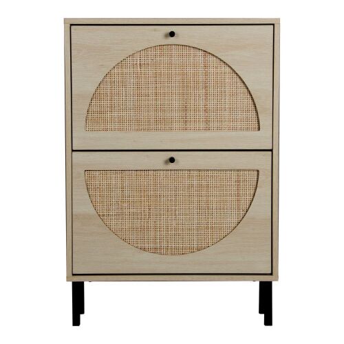 Two Door Rattan Shoe Cabinet  - Lot 644