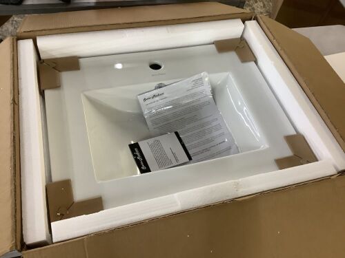 Swiss Madison 24 in. Ceramic Single Faucet Hole Vanity Top in White with White Basin - Lot 257JF