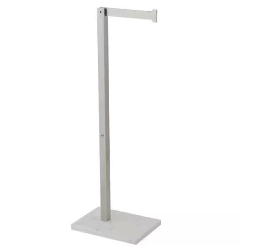 BWE Freestanding Toilet Paper Holder with Natural Marble Base in Brushed Nickel - Lot 341JF