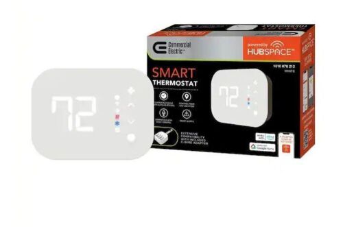 Commercial Electric Wi-Fi and Bluetooth Enabled Smart Programmable Thermostat with Schedules Powered by Hubspace - Lot 349JF