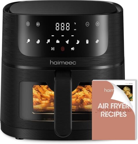 HAIMEEC Air Fryer 8-in-1 with 4.2 Qt Capacity and Easy View Windows, Max 400F - Lot 458