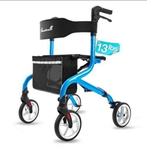 Planet Walk Super Lightweight Rollator Walker w/Seat All-Terrain 300lbs - Lot 640