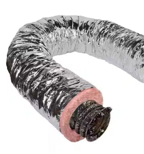 Master Flow 7 in. x 25 ft. Insulated Flexible Duct R6 Silver Jacket - Lot 203JF