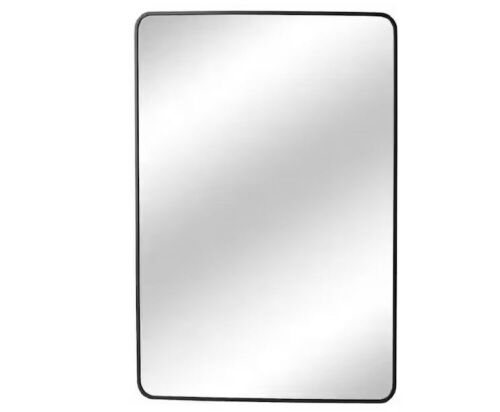 Home Decorators Collection 24 in. W x 30 in. H Rectangular Aluminum Framed Wall Mirror in Black  - Lot 828JF