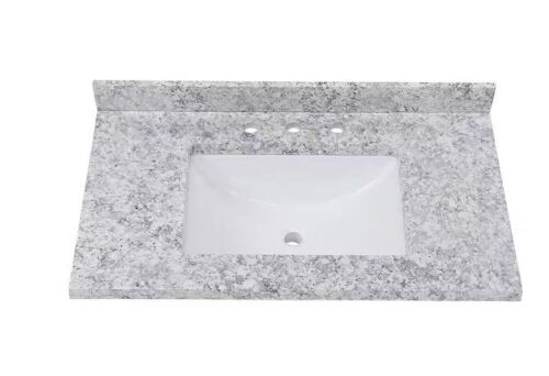 Home Decorators Collection 37 in. W x 22 in. D Cultured Marble White Rectangular Single Sink Vanity Top in Everest - Lot 91JF